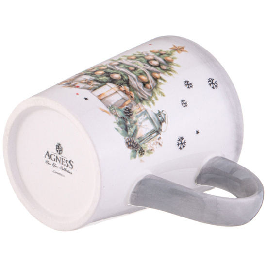 КРУЖКА AGNESS “С НОВЫМ ГОДОМ!" 12,2*8,8*10 СМ 320 МЛ 358-2268