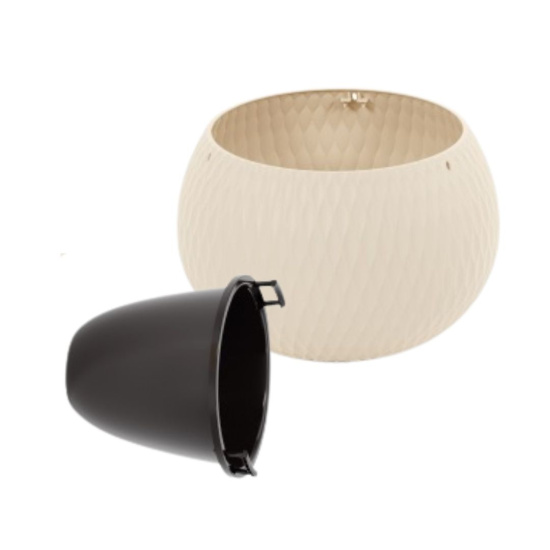 Кашпо "Жемчужина" 7л подвесное (бежевый) М8725