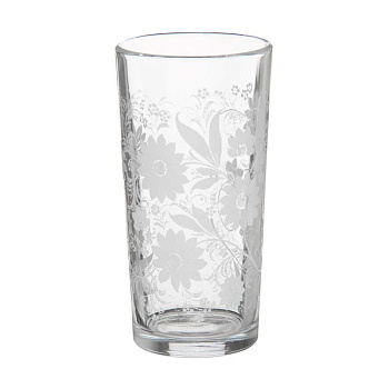 Набор 6-ти высоких стаканов 230мл Белые цветы 1256/34