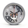 В4-057 Будильник кварц d=15см, корпус серый "Котенок"