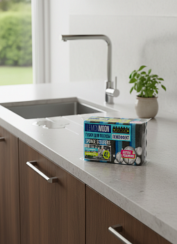 Губки для посуды ПЕНОЭФФЕКТ 3-х слойные Волнистый поролон LEMON MOON L120