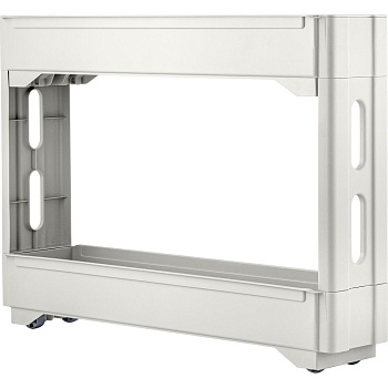 Этажерка Keeplex Regular на колесиках двухсекционная узкая 53,7х13,3х45 см белое облако KL383712048