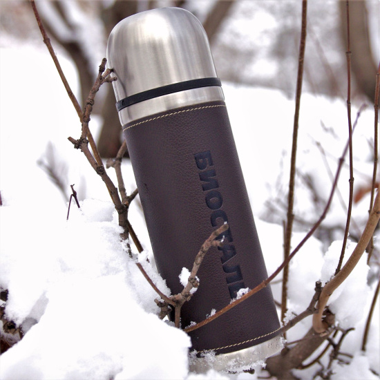 Термос "BIOSTAL-Охота" у/г кож.вставка NYP-1000P