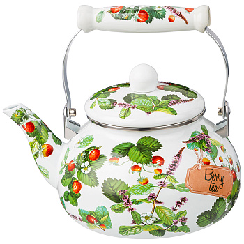ЧАЙНИК AGNESS  ЭМАЛИРОВАННЫЙ СЕРИЯ "ФРУКТОВАЯ КОРЗИНА", 2,5 Л (934-566)