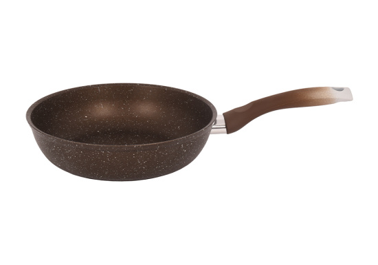Сковорода 240/60мм с ручкой,антипригарное покрытие(кофейный мрамор)  смк241а Сковорода 240/60мм с ручкой,антипригарное покрытие(кофейный мрамор)  смк241а