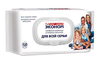 Салфетки влажные №120 антибактериальные Эконом smart 30648