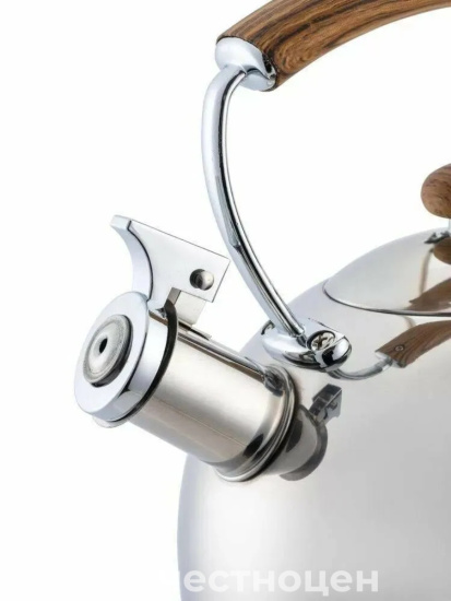 Чайник для плиты 2,5л со свистком, коричневая ручка НМ 55208