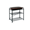 Подставка для обуви "Альфа 13" с сиденьем и ящиком (Черный) (3-х полочная,45см)
