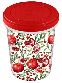 Банка с завинчивающейся крышкой "Asti" 1,0л с декором (красный) 221154806/03