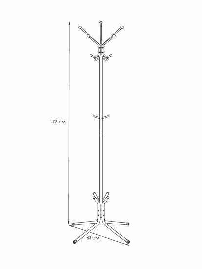 Вешалка напольная "Луч 5" Графит