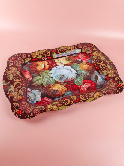 Поднос декор 44*30 см, 93675 прямоуг. металл 93675