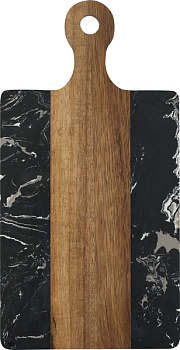 Доска разд.прямоуг. с ручкой вставка черный мрамор 35х18х1,2см Linea ACACIA 93-AC-1-02
