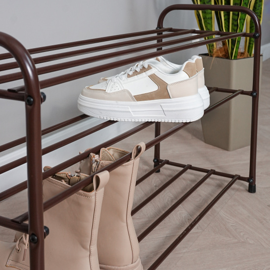 Подставка для обуви "Альфа 33" (Коричневый) (3-х полочная,80см)