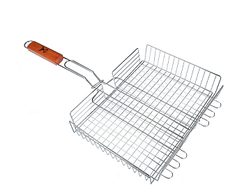 GRILLBOOM Решетка для барбекю универсальная глуб., углеродистая сталь, 33х25х5см, хромир. (104-026)