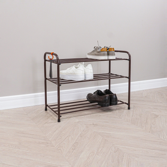 Подставка для обуви "Альфа 23" (Коричневый) (3-х полочная,60см)