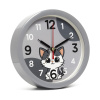 В4-057 Будильник кварц d=15см, корпус серый "Котенок"