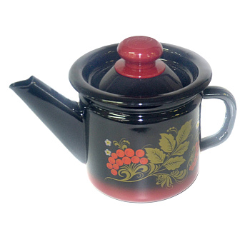 Чайник заварочный 1 л декор красно-чёрный с пластм. кнопкой С2707.38 Чайник заварочный 1 л декор красно-чёрный с пластм. кнопкой С2707.38