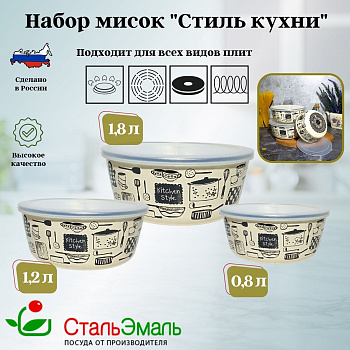 Набор из 3 пред.№47 "Стиль кухни", слон. кость, 1DM47PL Набор из 3 пред.№47 "Стиль кухни", слон. кость, 1DM47PL