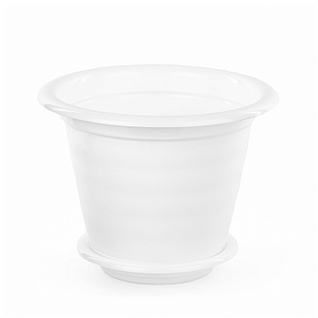 Горшок цв."Виола" 16л. с под.белый М1348