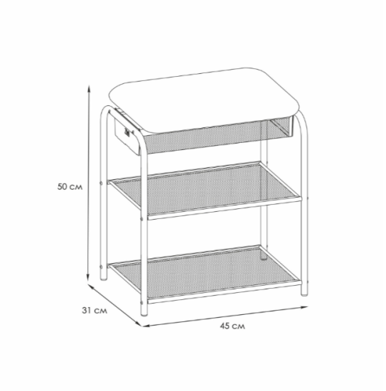 Подставка для обуви "Гранада 13В_НБК" с сиденьем и ящиком нубук (Черный) 