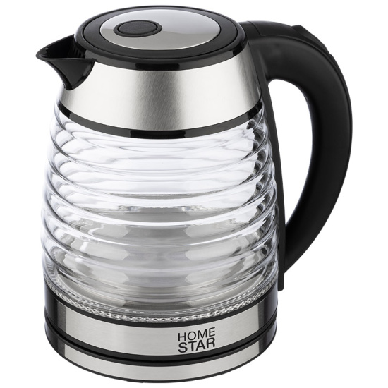 Чайник Homestar HS-1046 (1,5 л.) стекло, пластик черный 108854