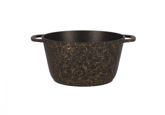 Кастрюля 2,5л со стеклянной крышкой, АП линия "Грация" (черный/золото) кчз25а Кастрюля 2,5л со стеклянной крышкой, АП линия "Грация" (черный/золото) кчз25а