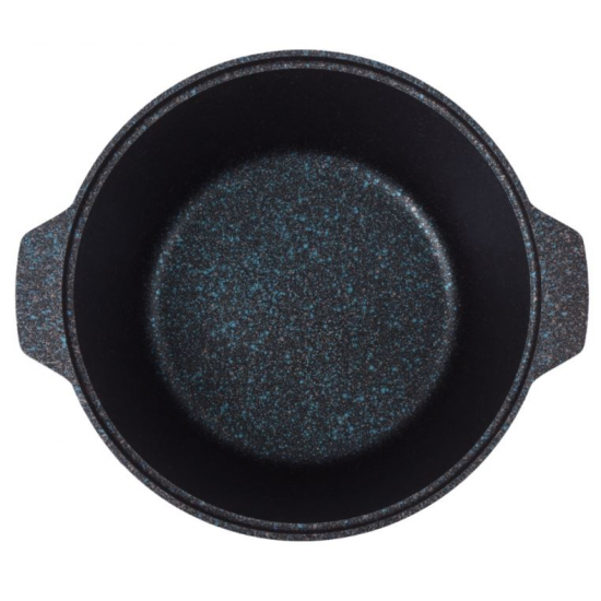 Кастрюля-жаровня 5л диаметром 28см со стекл. крышкой, АП линия "Granit ultra" (blue) жгг52а