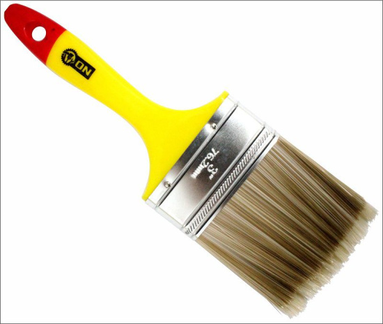 Кисть малярная плоская "Kанекарон"  иск. щетина 3" (75мм) пласт.ручка 02-01-330