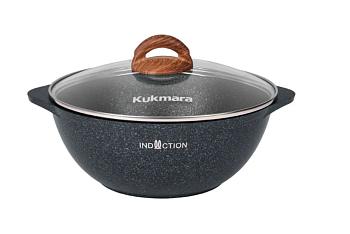 Казан 3,5л со стеклянной  крышкой, АП линия "Granit Ultra Induction" (blue) кгги37а