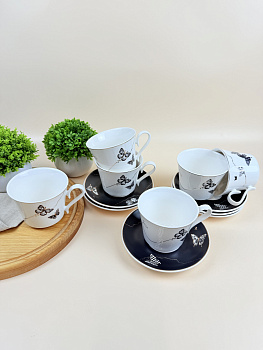 Чайный набор 12пр. 220 мл Butterfly в под.уп.(х6)Фарфор 133-098 