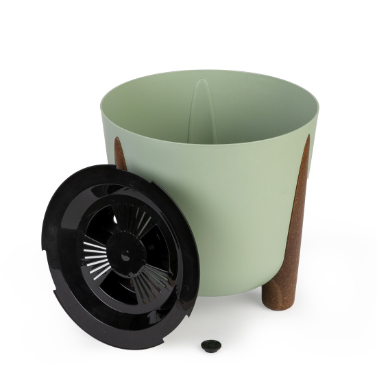 Кашпо на ножках "Жардин" 21л (с дренажной вставкой) (оливковый) М9144