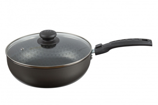 61692437 Сотейник 240мм, 1 ручка,ст/кр ап Сплав А5 "Лён"