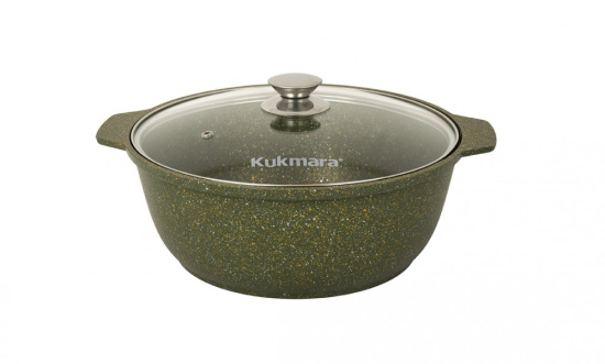 Кастрюля-жаровня 4л со стеклянной крышкой, АП линия "Trendy style" (malachite) ж41tsml