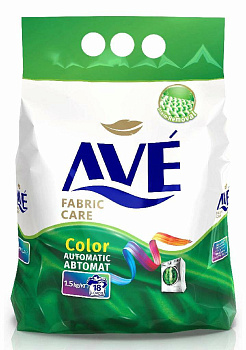 Порошок стиральный 1500гр автомат, для стирки цветных вещей "AVE" 