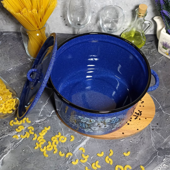 Кастрюля 7,0л 1с18с син. с зерн. Голубика 