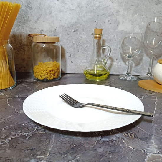 Тарелка плоская 25см ст/керамика OLS-BZP10-W