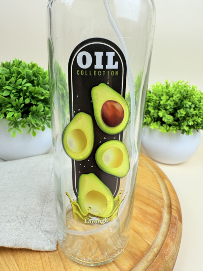 Бутылка цилиндр с кнопочным дозатором для масла/соусов,Oil collection с авокадо,330 мл 01950-00527 Бутылка цилиндр с кнопочным дозатором для масла/соусов,Oil collection с авокадо,330 мл 01950-00527
