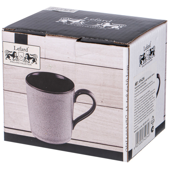 КРУЖКА LEFARD "GRAPHITE" 300 МЛ 11,5*8*9,5 СМ СВЕТЛО-СЕРАЯ (КОР=36ШТ.) (474-234)