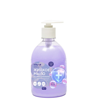 Мыло жидкое 500мл с глицерином Антибактериальное без запаха Vitano (7930124340429)