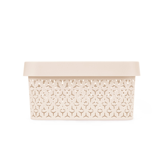 Корзина "Элемент" 5л (с крышкой)(бежевый) М9118