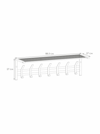 Вешалка с полкой "Торонто 31" (Черный) ВСПТ31  Ч