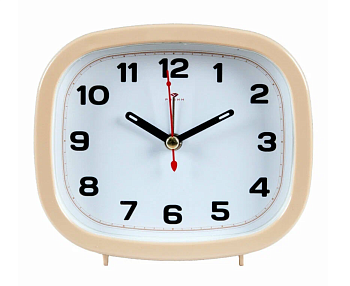 В5-004 Будильник кварц d=15см корпус бежевый "Классика" "Рубин"