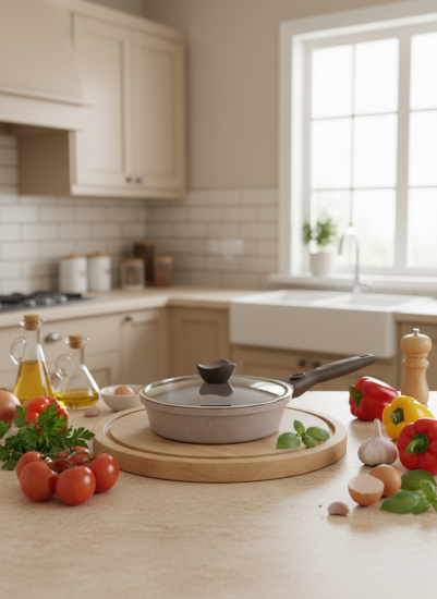 Сковорода 260/69мм Горница ДУЭТ Черничный мусс индукция съем/руч. с кр. (п/у), Ис8264Дч