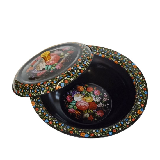 Миска нерж. с крышкой 30см, с рисунком OLS-022-28