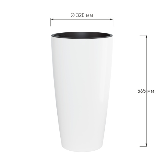 Кашпо "Рондо" 35л (со вставкой 15л) (белый) М8879