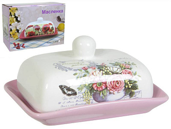 Масленка Lavenir "Beautiful garden" 16,5*12*8 см HC600-K48 доломит 51993