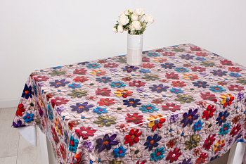 Клеенка Глянец 140 см, GX-235A, Кружевные цветы 15064