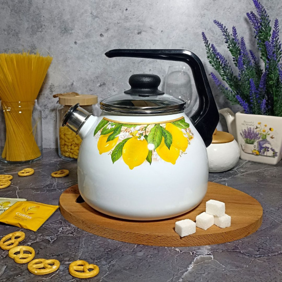 Чайник для плиты 3,0л 1RС12 Limon белосн. со св.  
