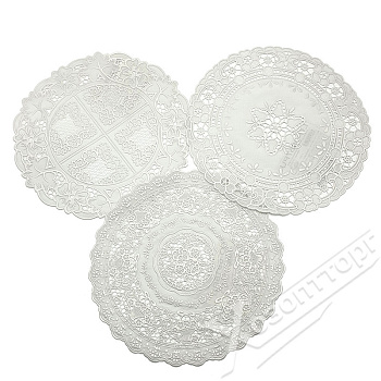 Салфетка Grace Лейс 30*30, белый перламутр, круг,,
