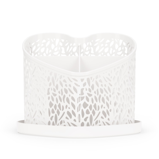 Подставка под столовые приборы "Сердце" белый М6252